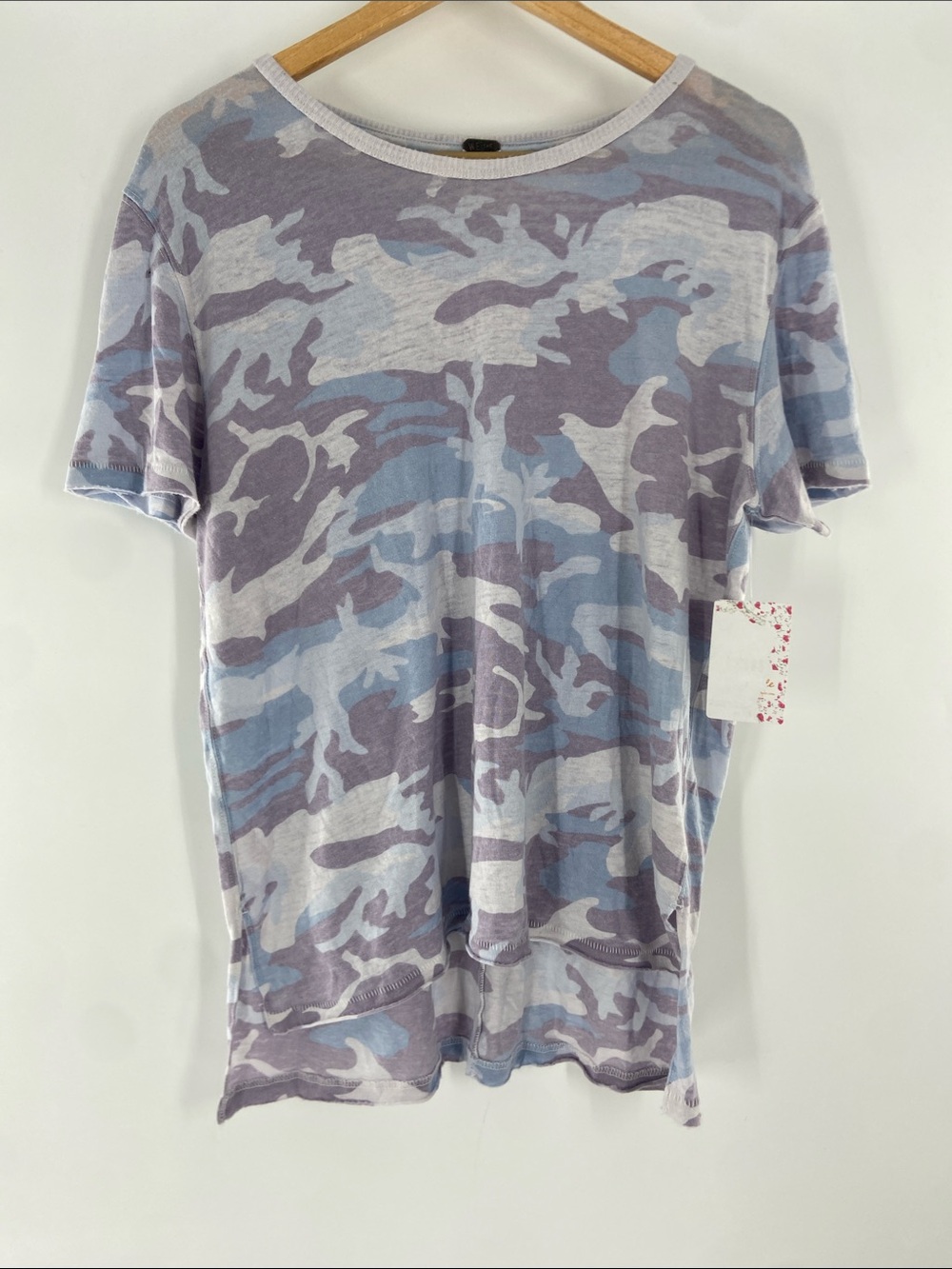 Free People Sky Combo Short Sleeve Tee Size S NWT